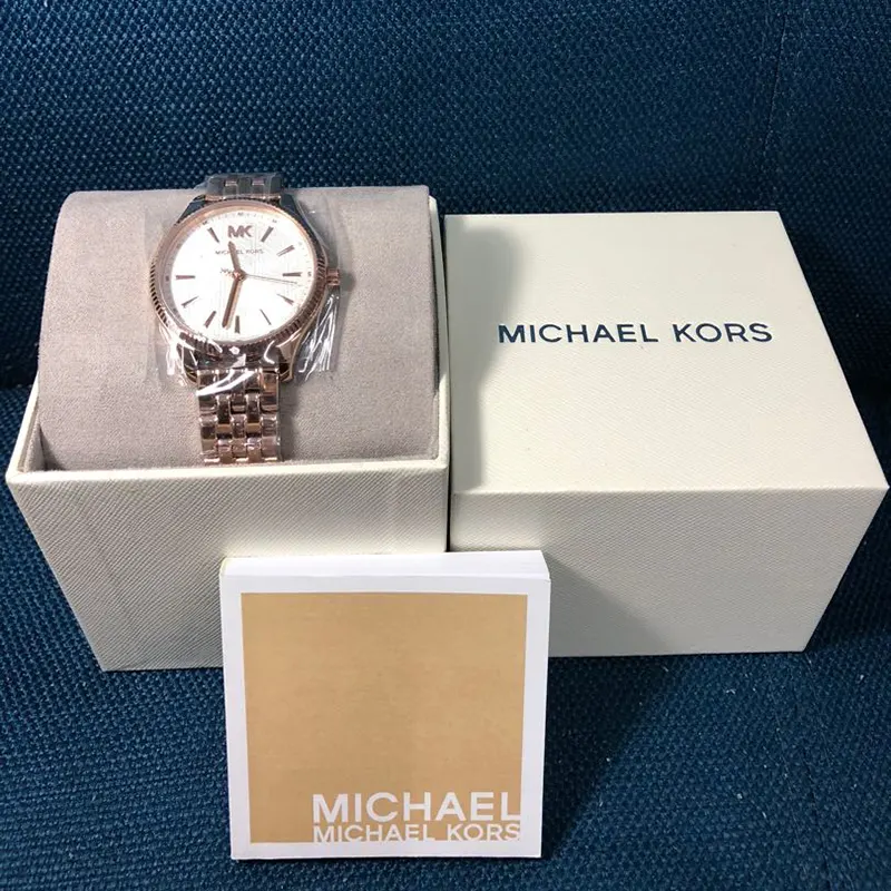 Michael Kors Lexington White Dial Tri-tone Ladies Watch- MK6642